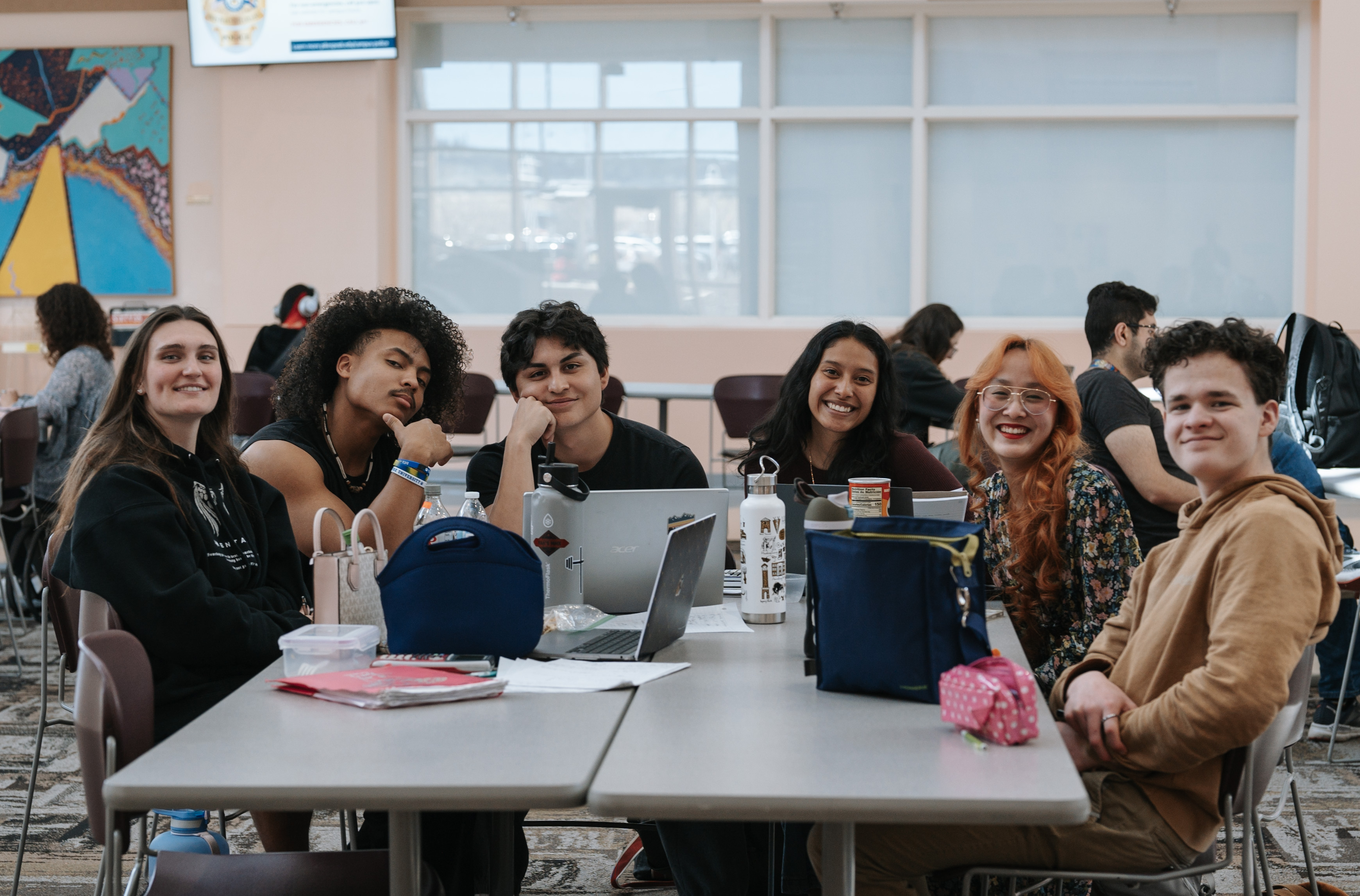 students working together at table