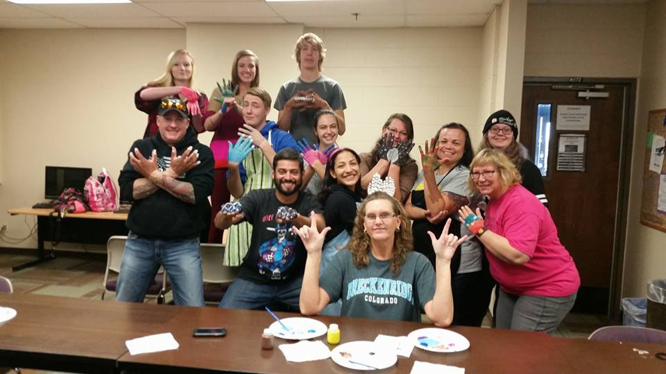 Happy students in class