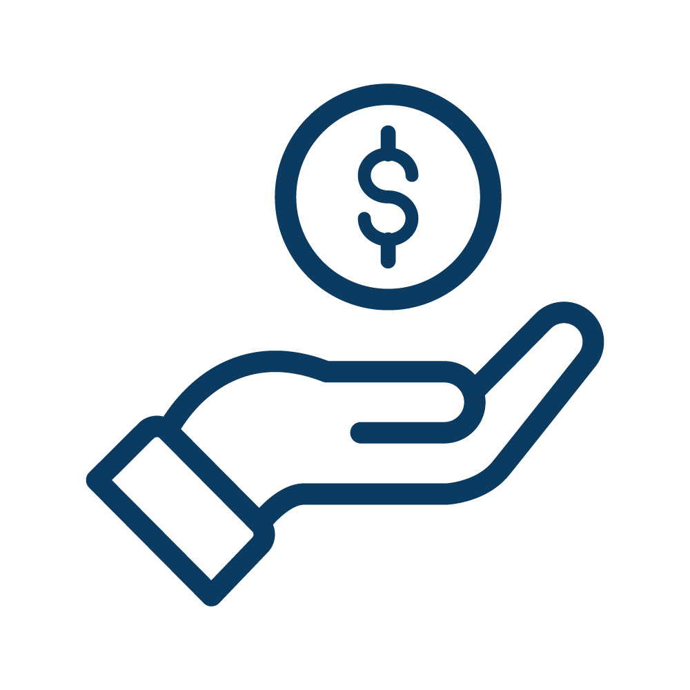 hand holding a coin graphic