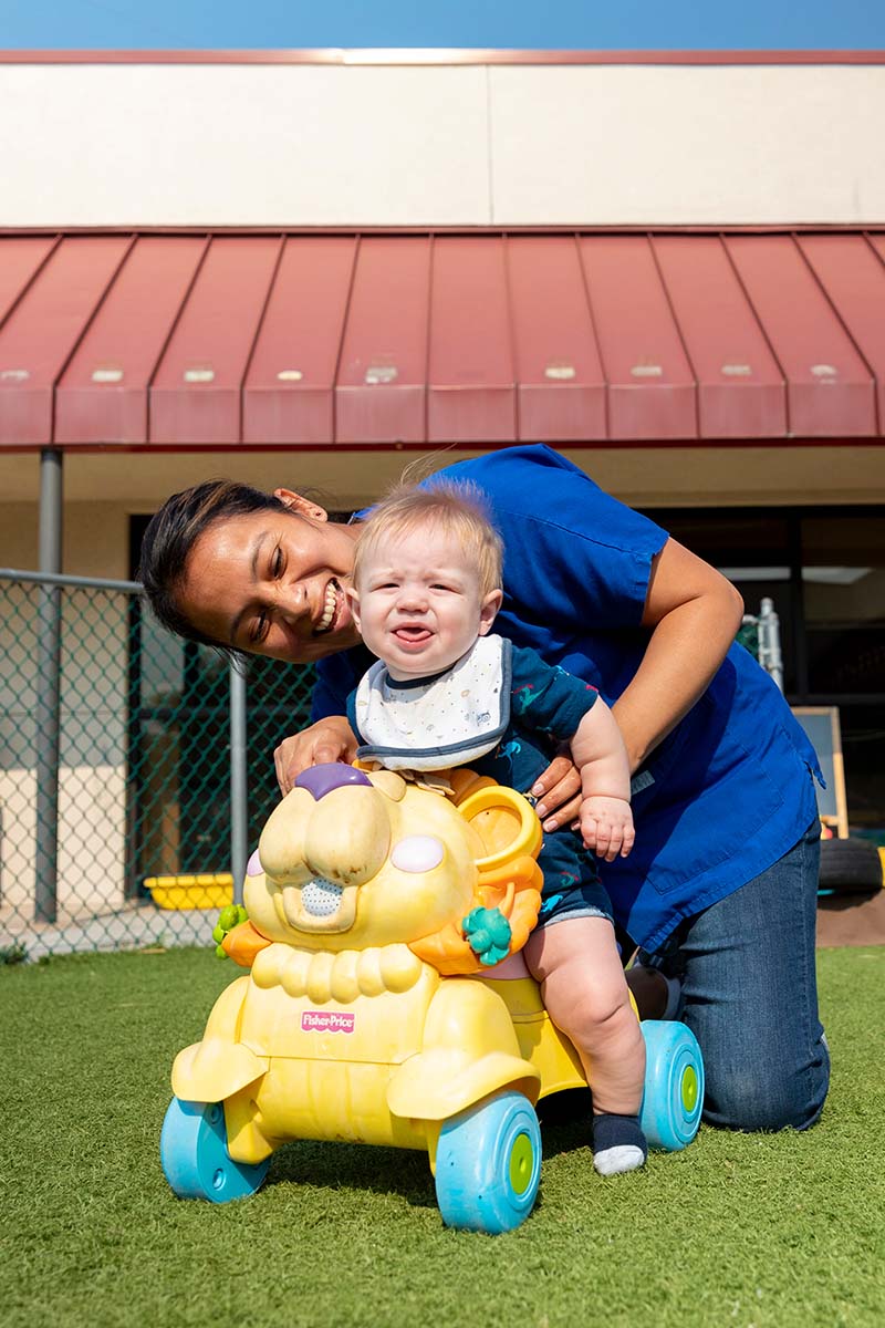 early childhood student with toddler