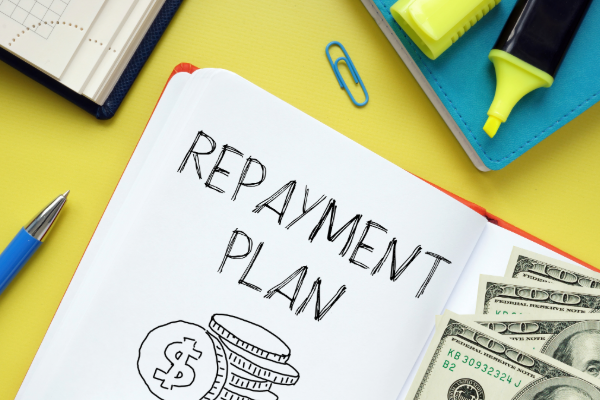 generic repayment plan on notebook