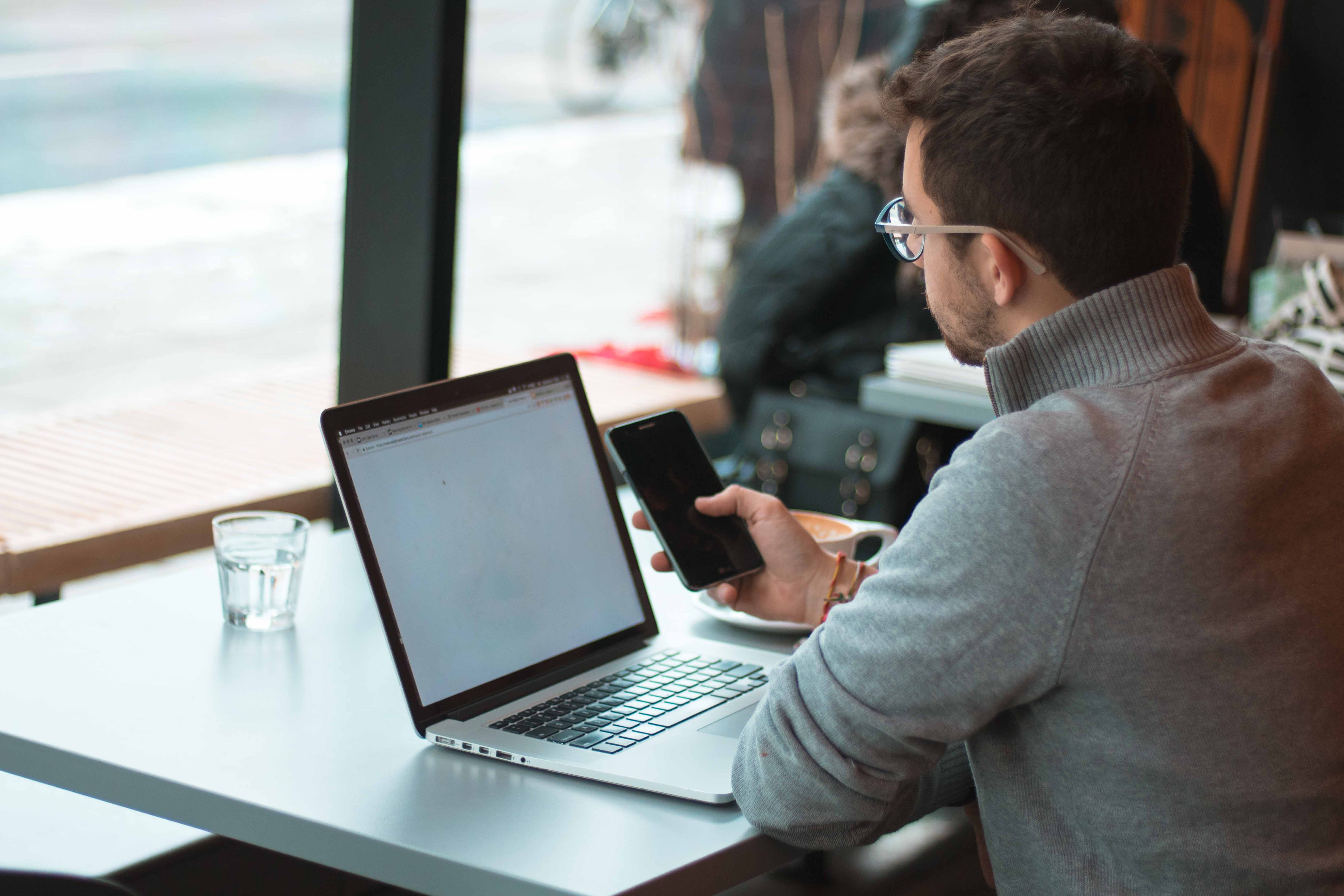 Student Studying in Cafe