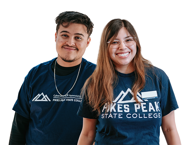 Two smiling people in PPSC shirts